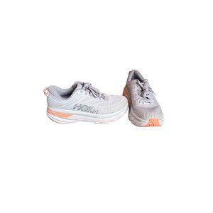 Hoka Bondi 7 Gray and Orange Sneakers